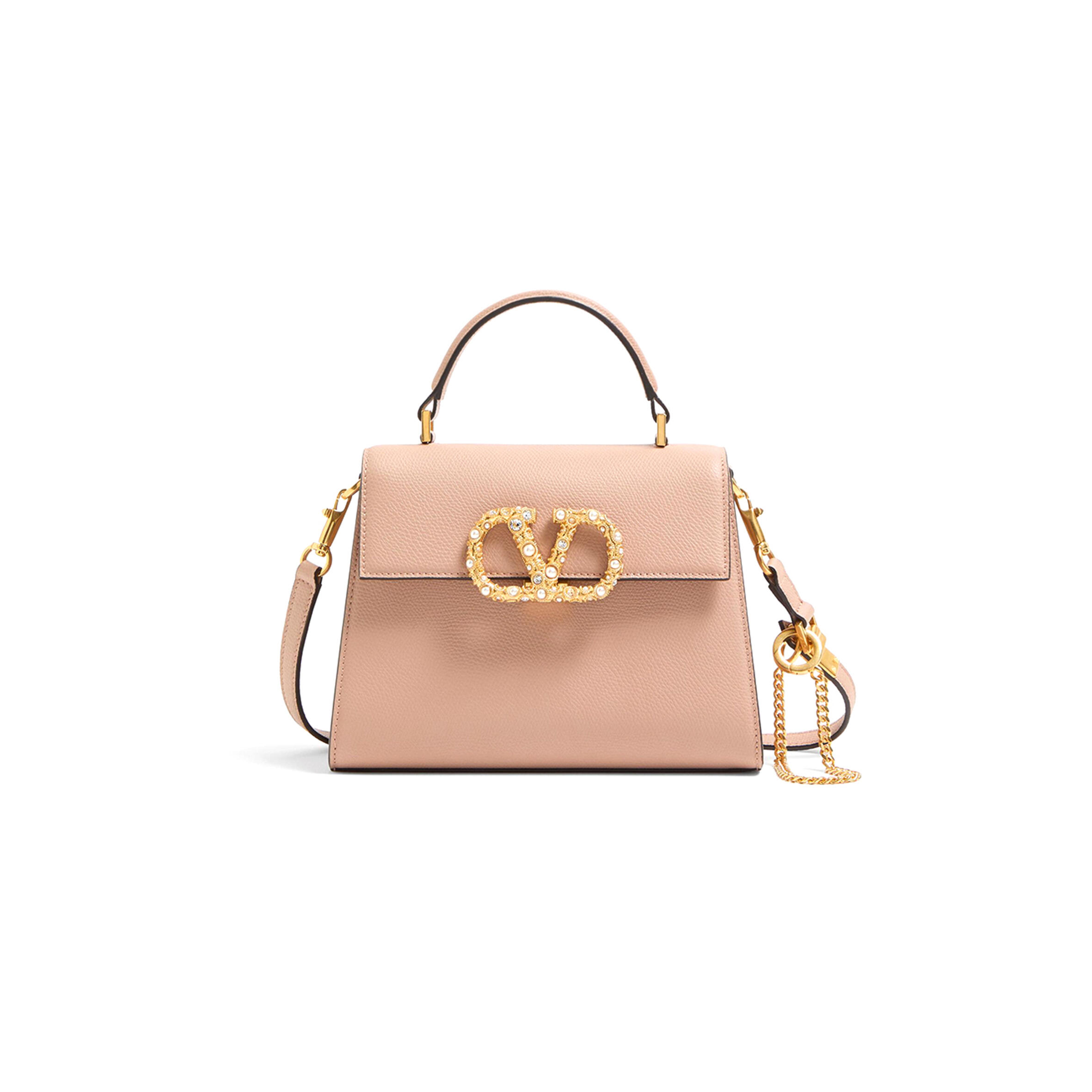 Va1e*ntin0 garavani vsling small handbag in grainy calfskin with jewel logo 7w2b0f53xpw_dyf (22*17*9cm)